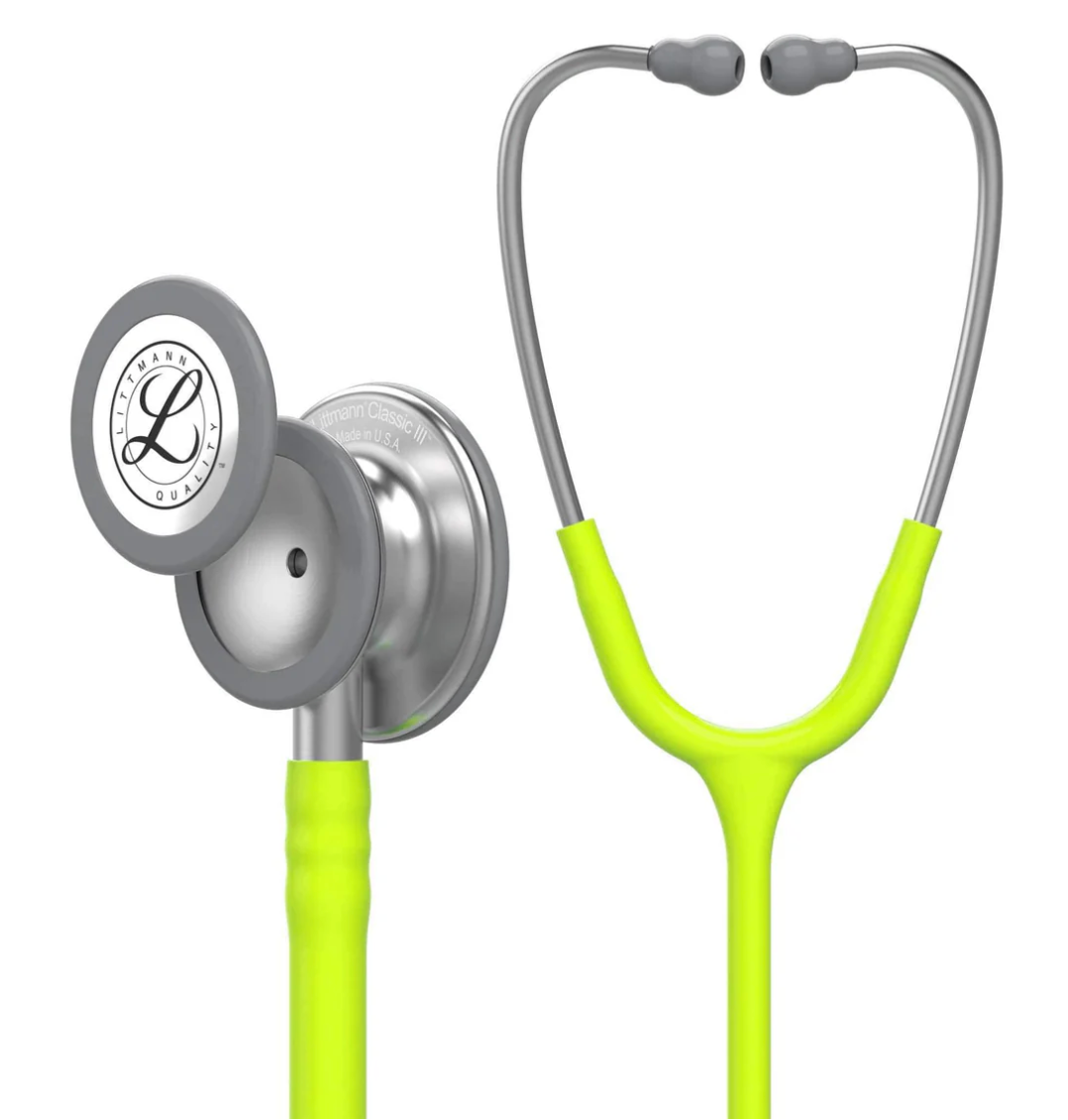 Littmann Classic III Stethoscope in Lime Yellow - #5839