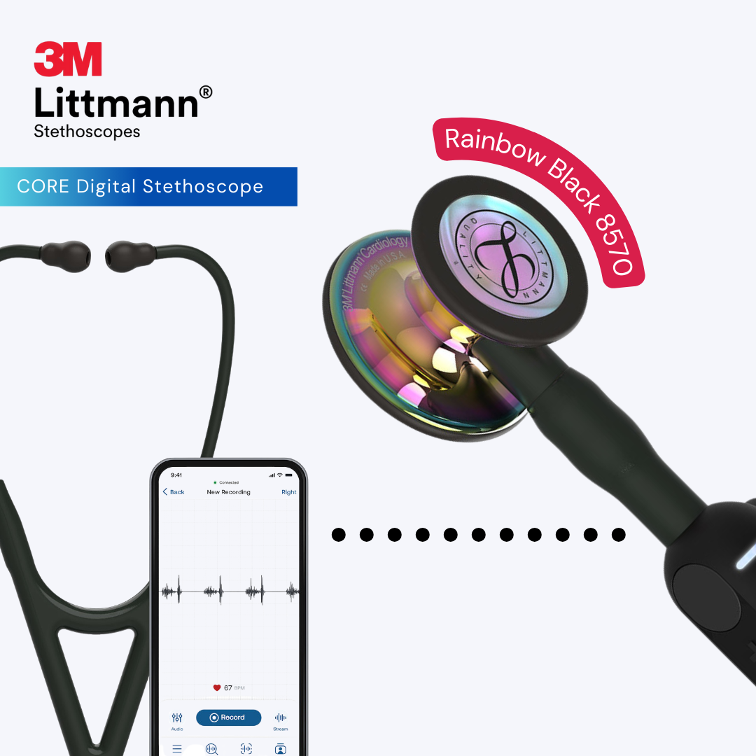 Littmann CORE Digital Stethoscope in Rainbow Black