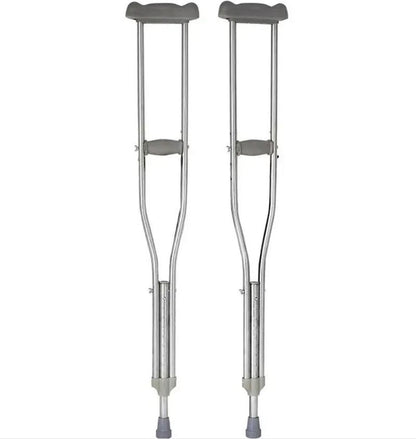Pair of aluminum adjustable crutches for adult users