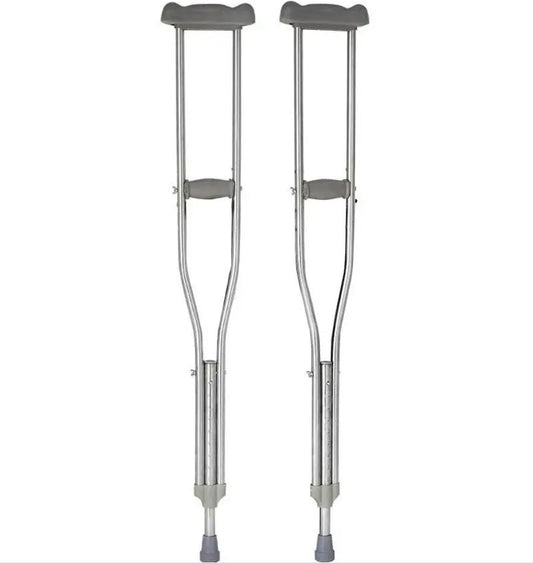Pair of aluminum adjustable crutches for adult users