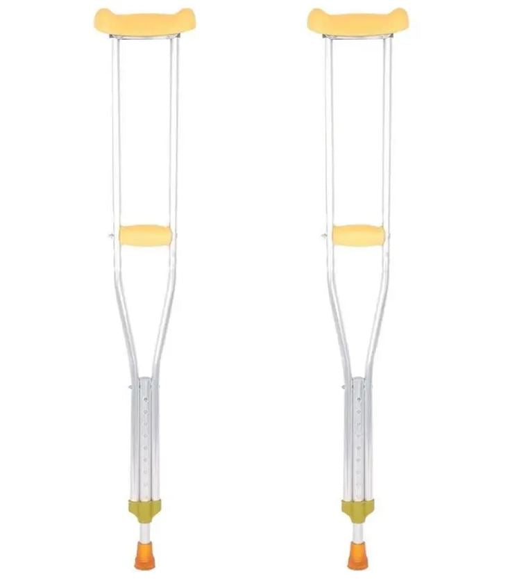 Pair of aluminum adjustable crutches for adult users