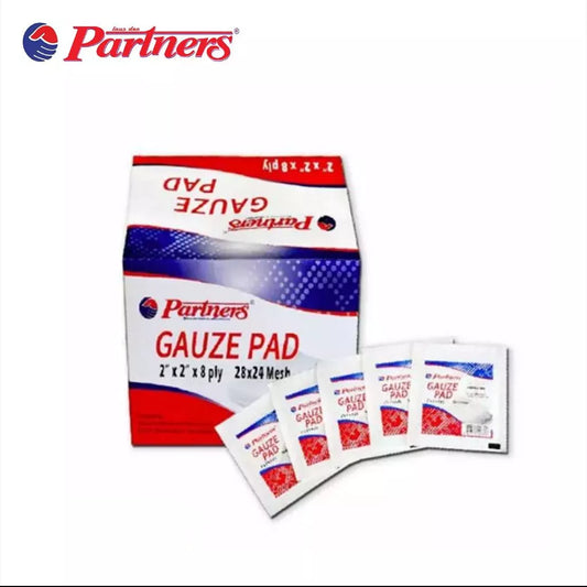 Partners Gauze Pad 2 x 2 x 8 ply Sterile - 1 box