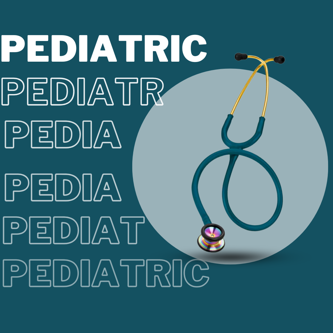 Littmann Pediatric Stethoscope in Black, Burgundy, Raspberry, Caribbean Blue, and Rainbow/Caribbean Blue