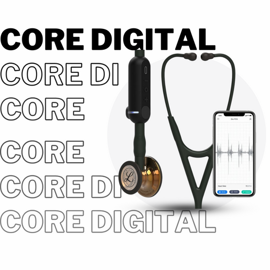 3M Littmann CORE Digital Stethoscope in HP Copper, Rainbow Black, Mirror, and Black