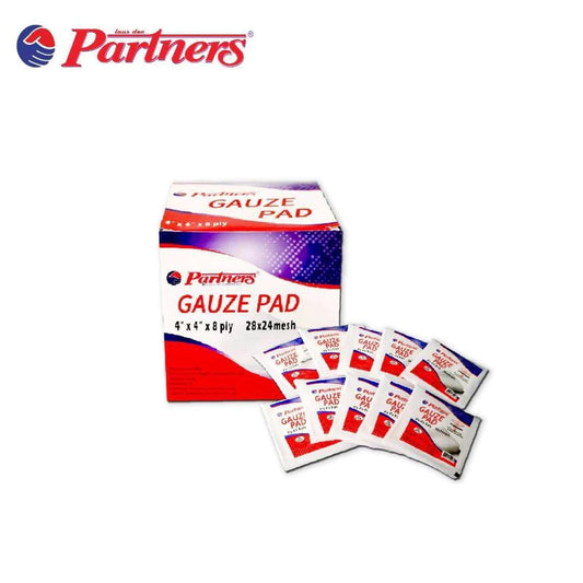Partners Gauze Pad 4 x 4 x 8 Ply Sterile (100pcs)