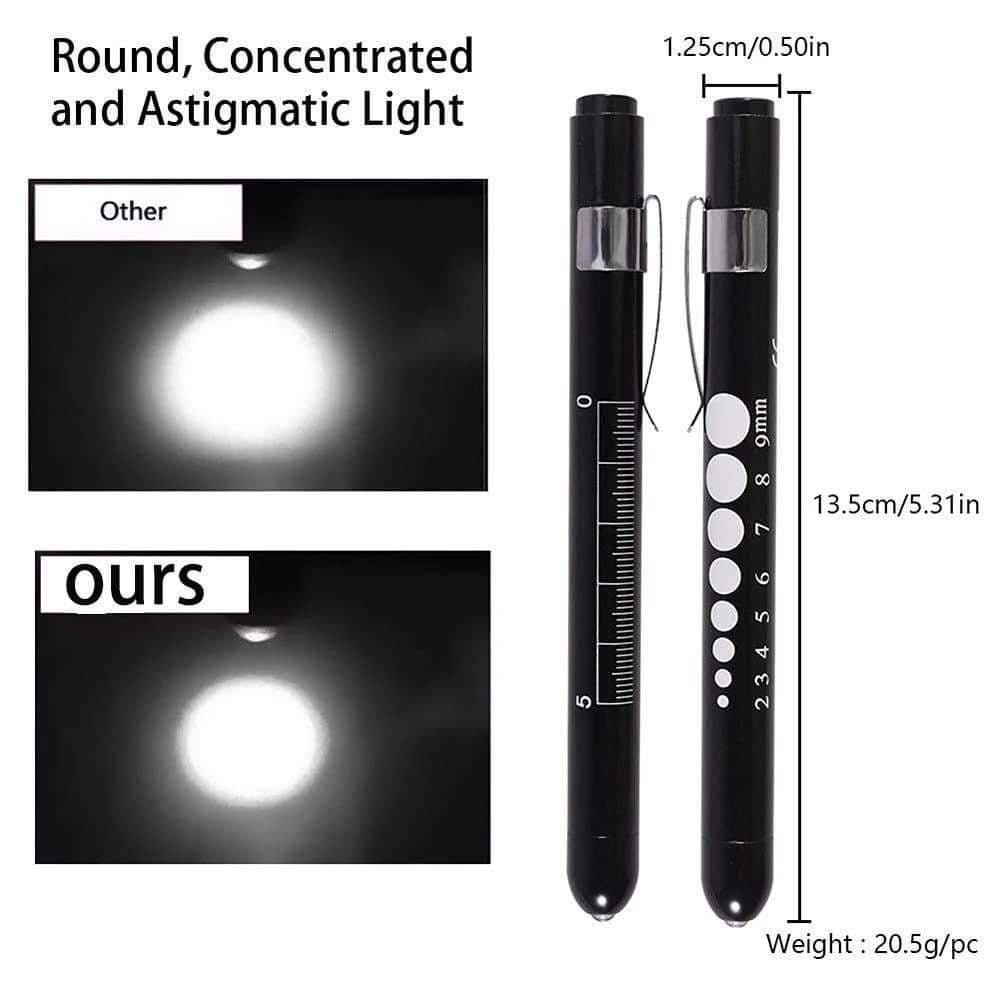Compact and portable LED penlight with soft illumination