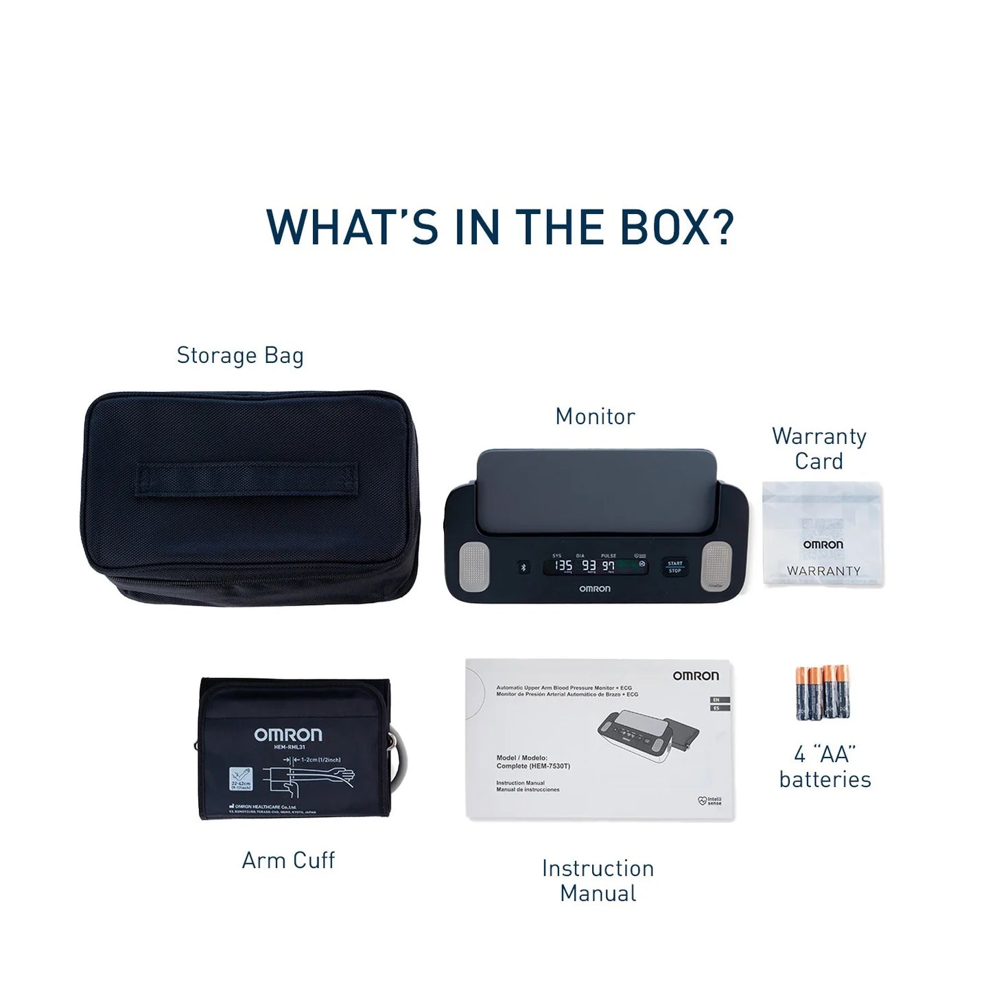OMRON Complete HEM-7530T Automatic Upper Arm Blood Pressure Monitor BPM + ECG Digital with Bluetooth Connectivity