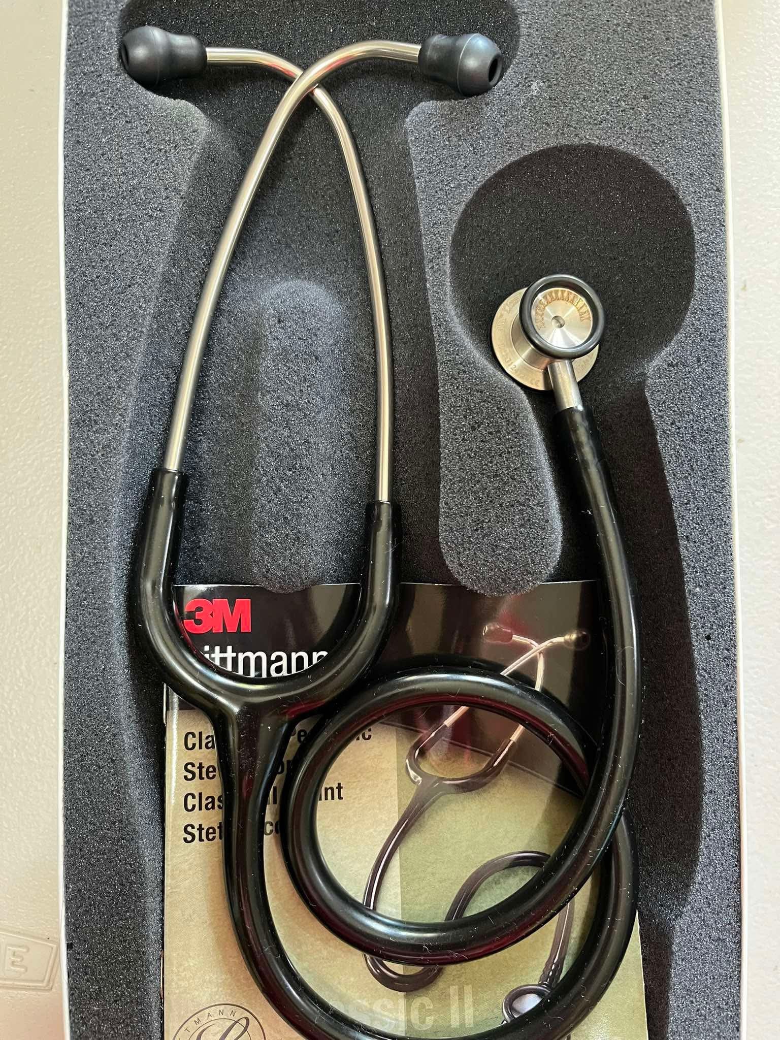 MIS-ENGRAVED Littmann Pediatric Stethoscope Black #2113 front view