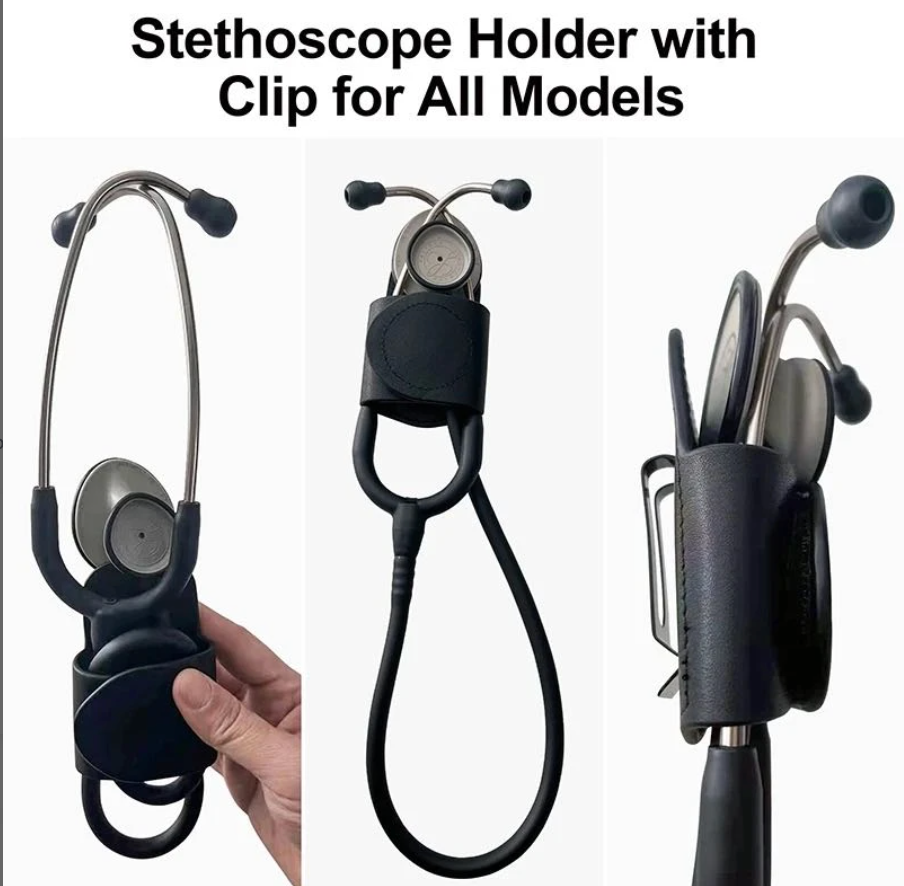 Durable stethoscope holder clip for easy carrying
