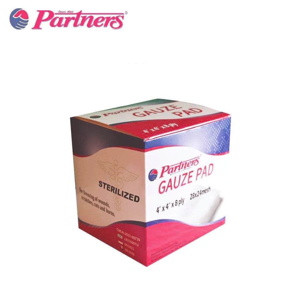 Partners Gauze Pad 4 x 4 x 8 Ply Sterile (100pcs)