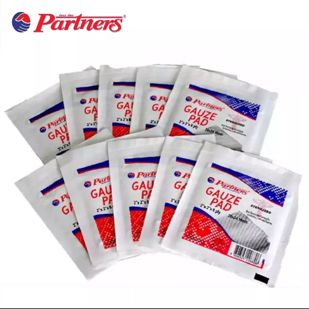 Partners Gauze Pad 2 x 2 x 8 ply Sterile - 1 box