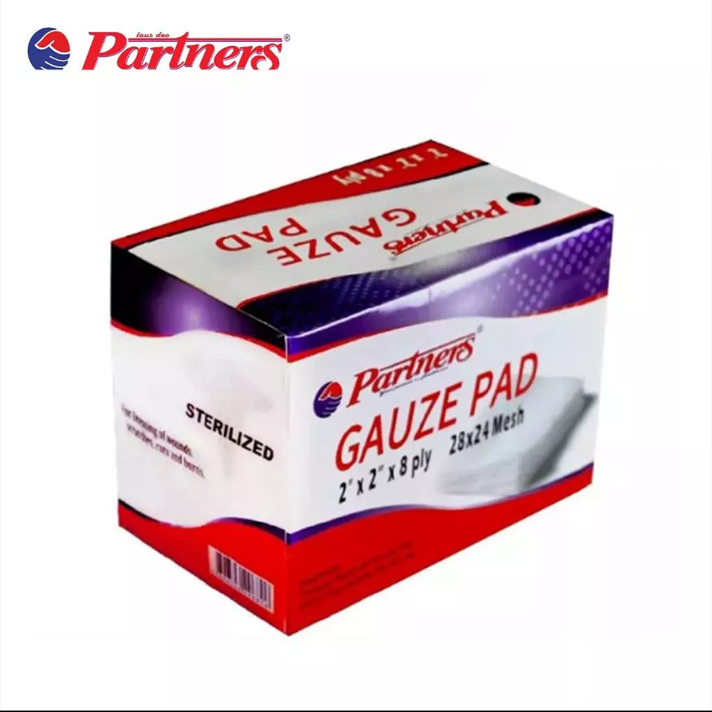 Partners Gauze Pad 2 x 2 x 8 ply Sterile - 1 box