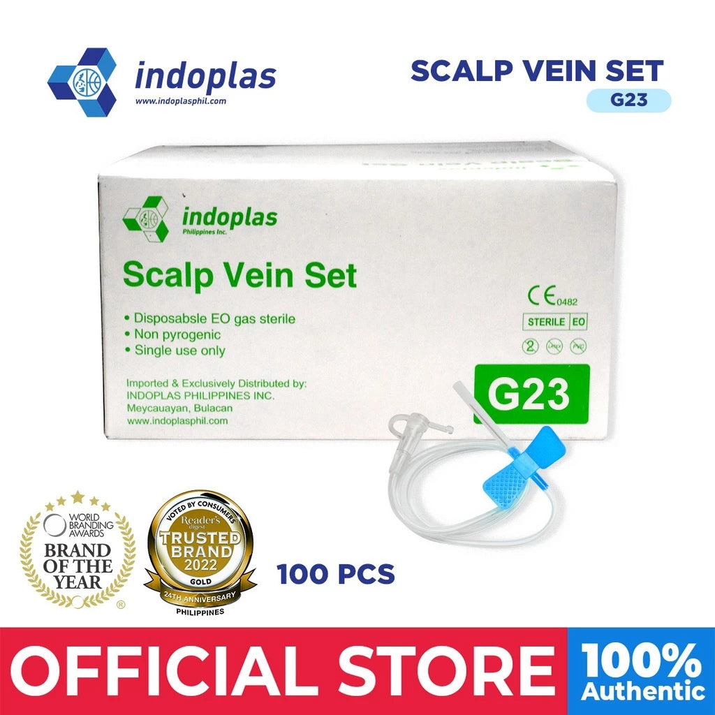 Indoplas Scalp Vein Set G23 - Box of 100