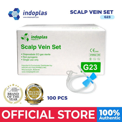 Indoplas Scalp Vein Set G23 - Box of 100