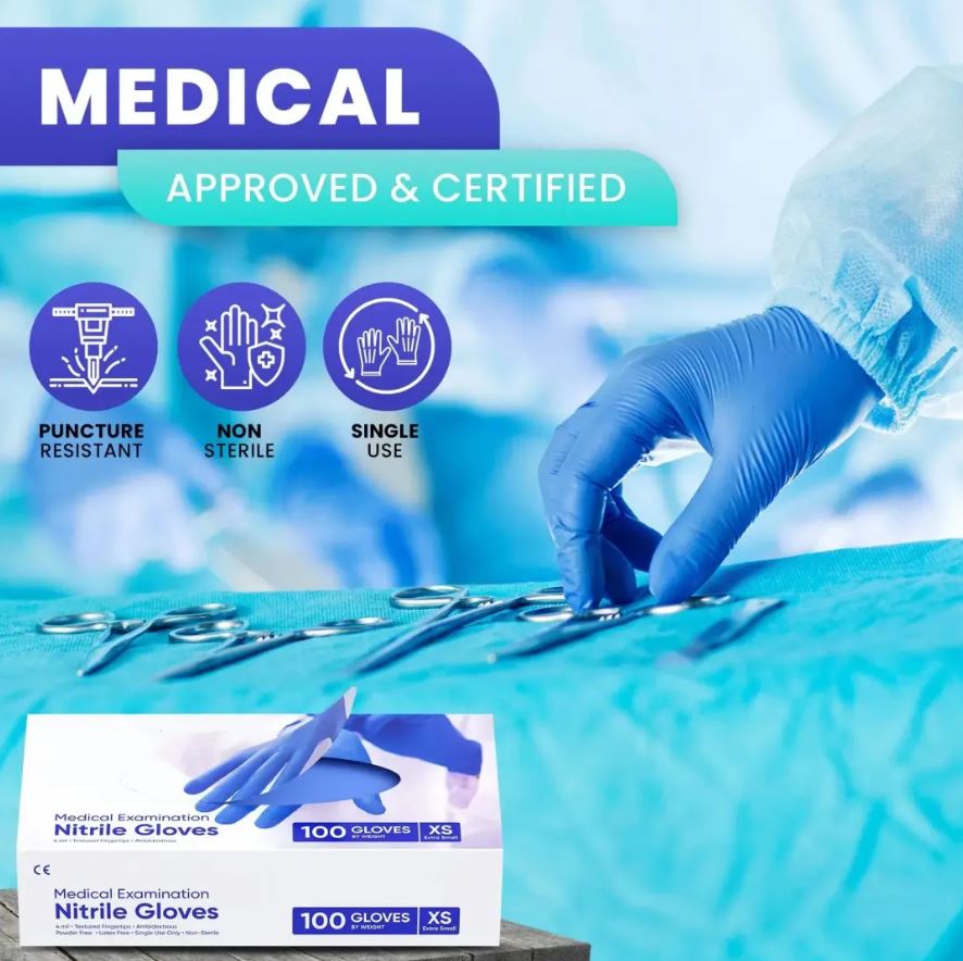 Pack of durable, stretchable nitrile gloves for daily use